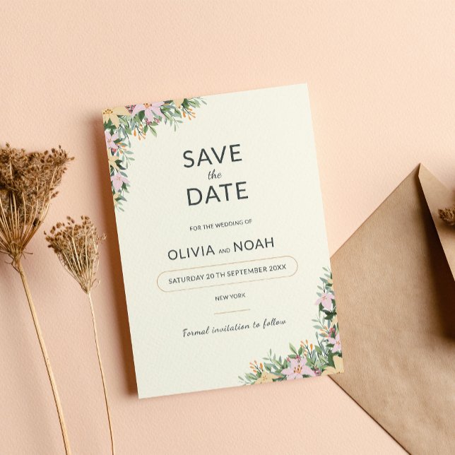 Floral boho wedding save the date (Creator Uploaded)