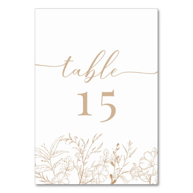 Floral Boho Wedding  Table Number (Front)