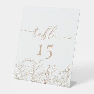 Floral Boho Wedding Table Number Pedestal Sign