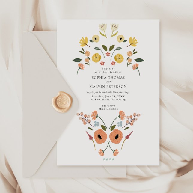 Floral Boho Wildflower Wedding Invitation (Creator Uploaded)