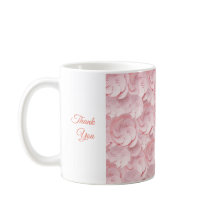 Floral Boisson Merci Mug couleur rose douce