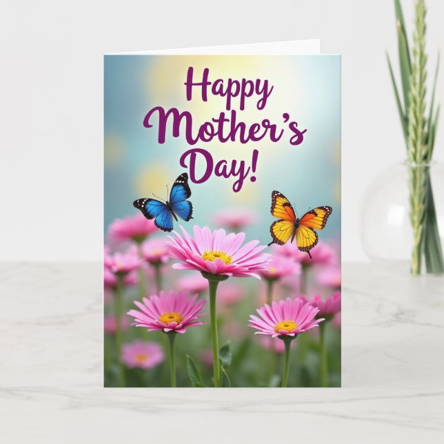 Floral Bokeh Effect Card (Front)