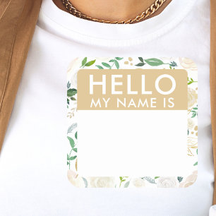 Floral Bonjour Mon Nom Est Stickers