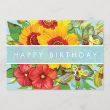 Floral Bonne carte d'anniversaire