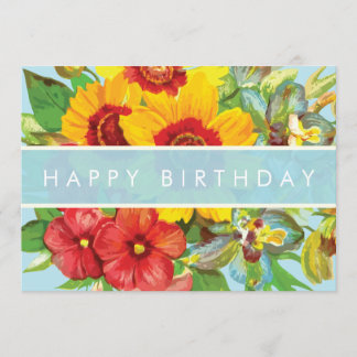 Floral Bonne carte d'anniversaire
