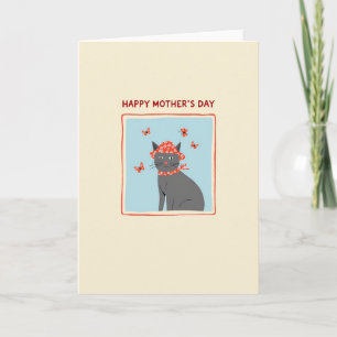 Floral Bonnet Cat Card