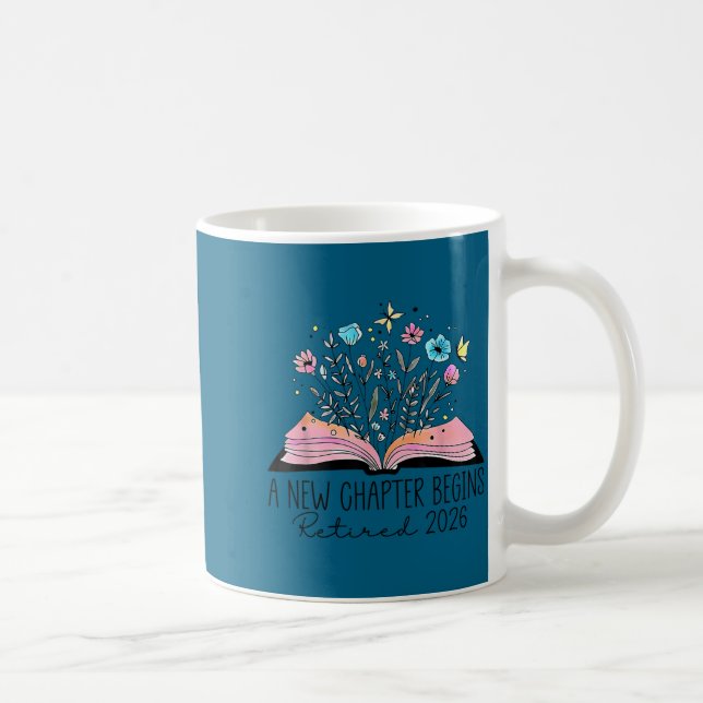 Floral Book A New Chapter Begins Retired 2026 Reti Coffee Mug (Right)