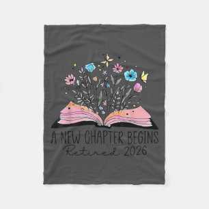 Floral Book A New Chapter Begins Retired 2026 Reti Fleece Blanket