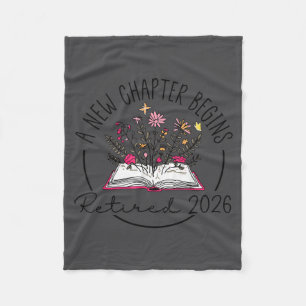 Floral Book A New Chapter Begins Retired 2026 Reti Fleece Blanket