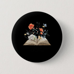 Floral Book A New Chapter Begins Retired Teacher R 2 Inch Round Button