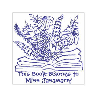Floral Book Belongs to Customized Self-inking Stamp