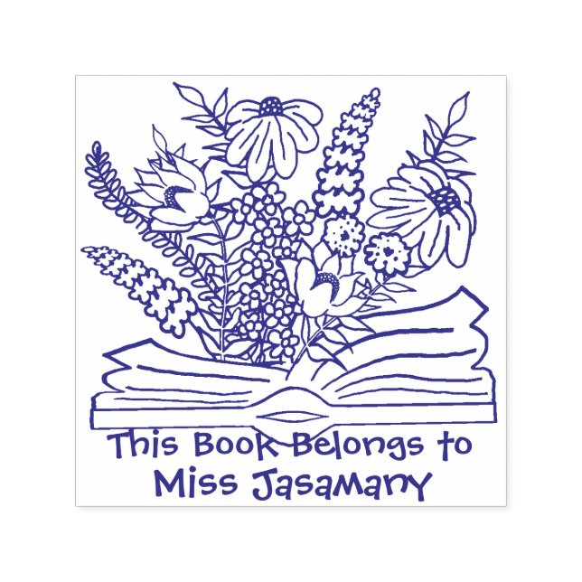 Floral Book Belongs to Customized Self-inking Stamp (Design)