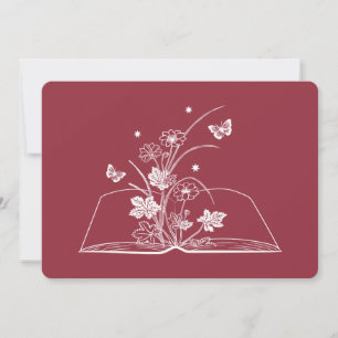 Floral Book Esthetic Flower Invitation