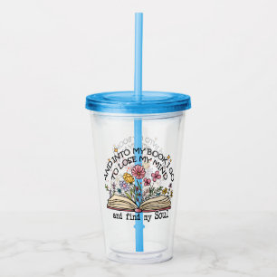 Floral Book Lover Acrylic Tumbler