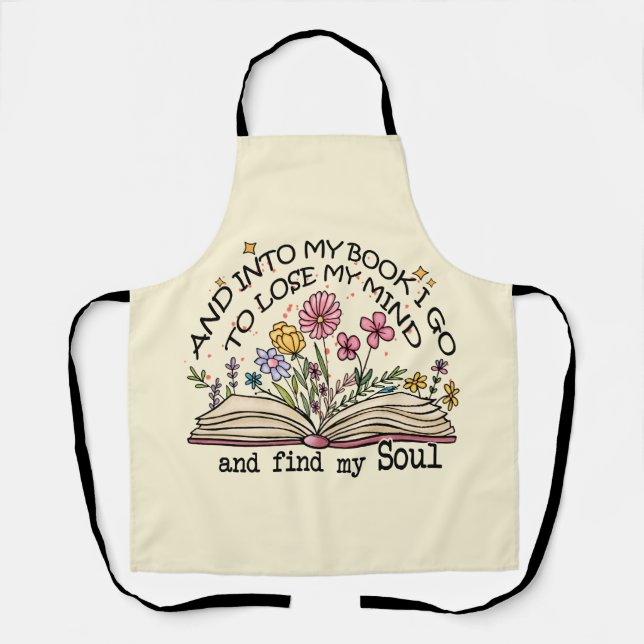 Floral Book Lover Apron (Front)