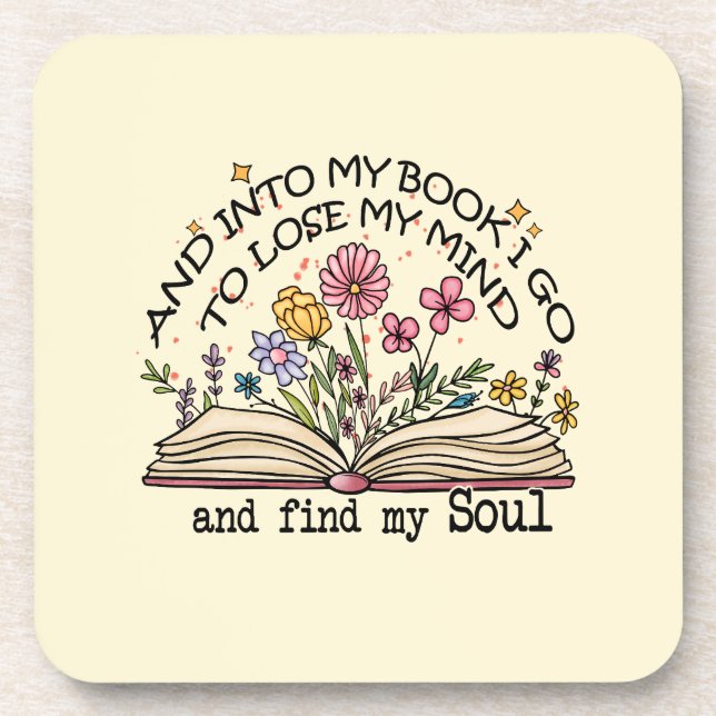 Floral Book Lover Coaster (Front)