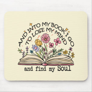 Floral Book Lover Mouse Pad