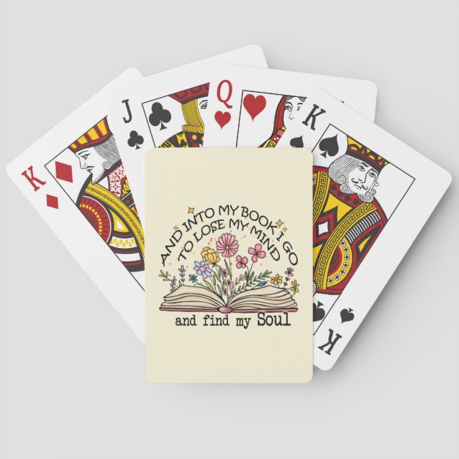 Floral Book Lover Playing Cards (Back)