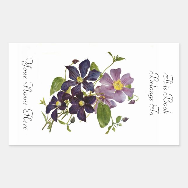 Floral Bookplate Sticker (Front)