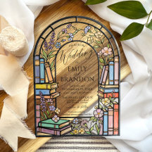 Floral Books Elegant Stained Glass Arch Wedding