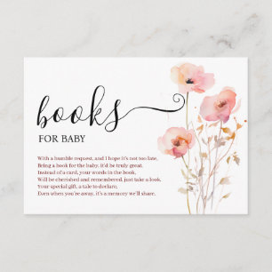 Floral “Books for Baby” Card – Elegant Baby Shower