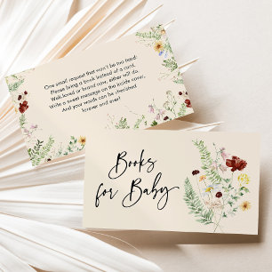 Floral Books for Baby Shower Brunch Enclosure Card