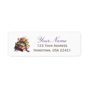 Floral Books Return Address Label