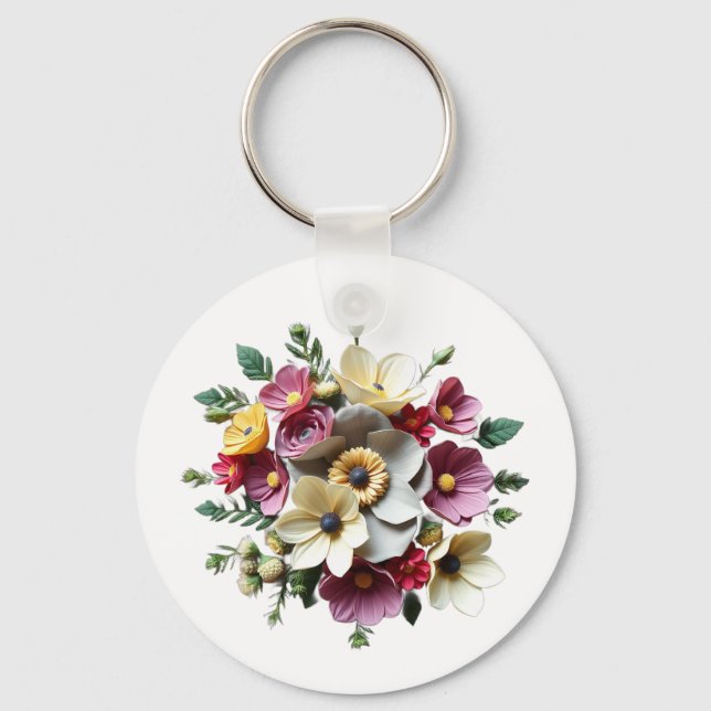 Floral Boquete 3D Keychain (Front)