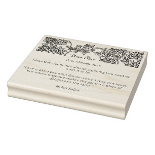 Floral Border Customize Rubber Stamp