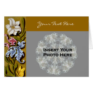 Floral Border Design Photo Card