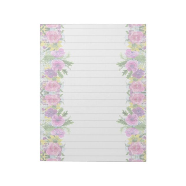 Floral Border Elegant Stationery Notepad (Rotated)