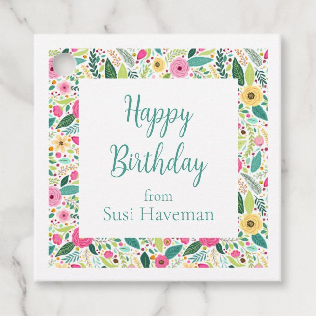 Floral Border Gift Tag (Front)