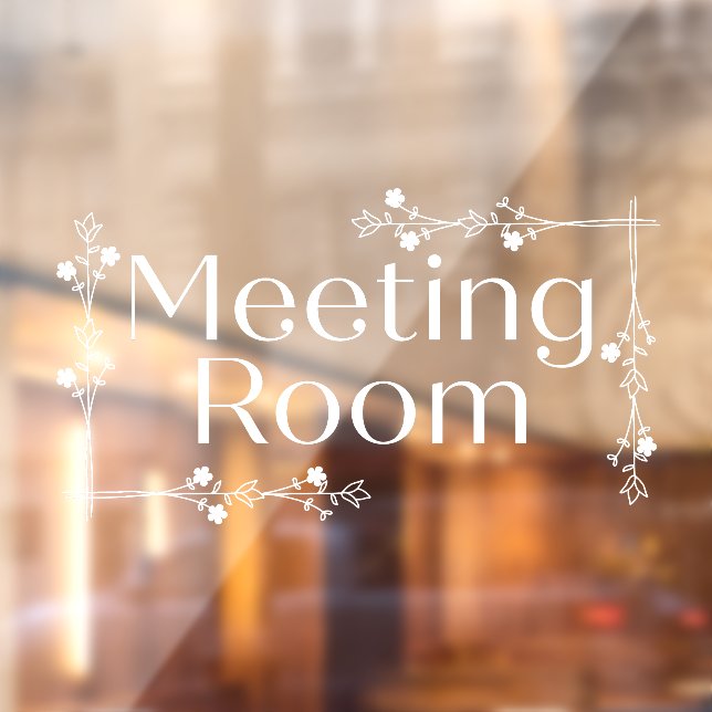 Floral Border Meeting Room Sign Door Window Cling (Sheet 2)