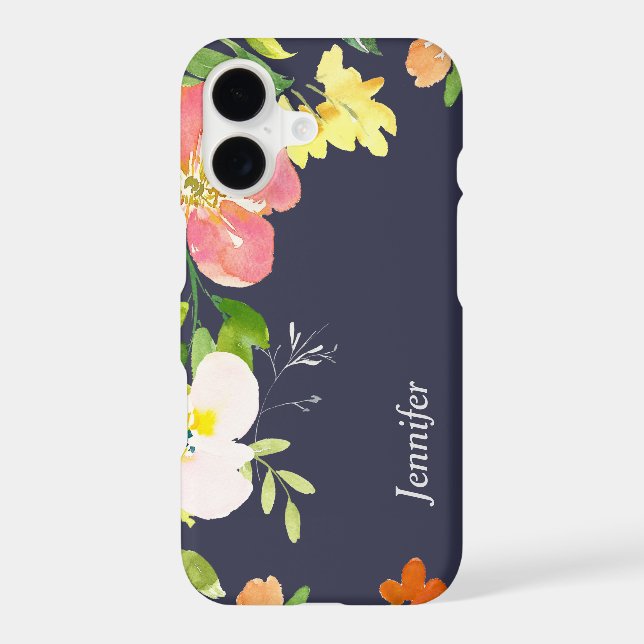 Floral Border on Navy Blue (Back)