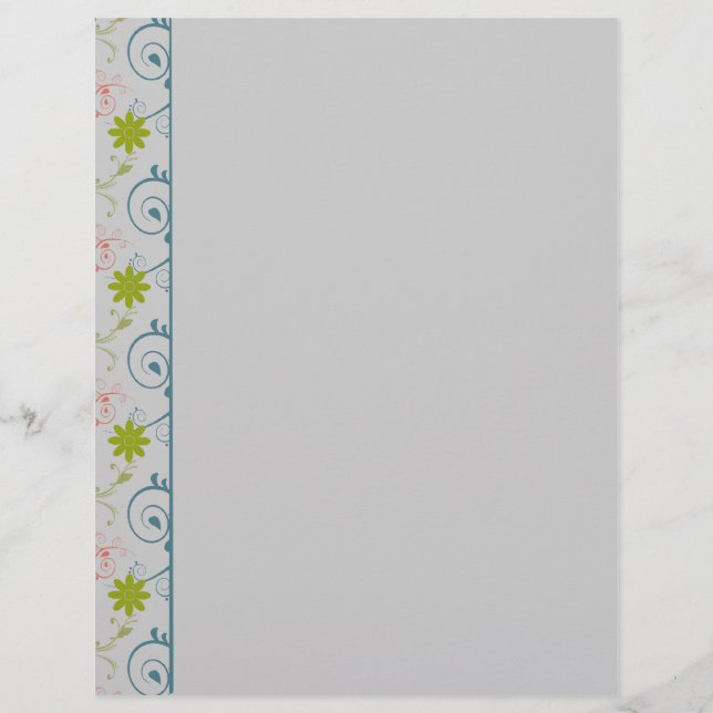 Floral Border Stationery to Customize (Front)