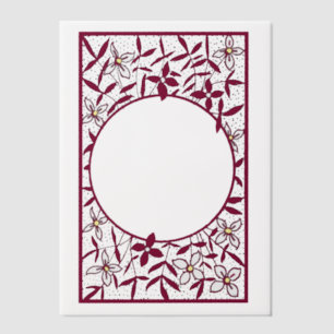 Floral border with circle window vellum invitations