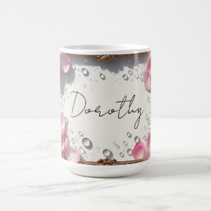 Floral Border With Custom Name Coffee Mug