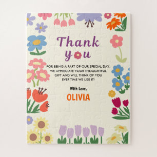 Floral Botanical Birthday 5th Thank You Jigsaw Puzzle