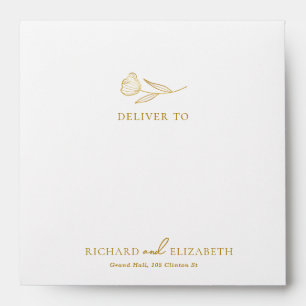 Floral Botanical Boho Minimal Wedding Envelope