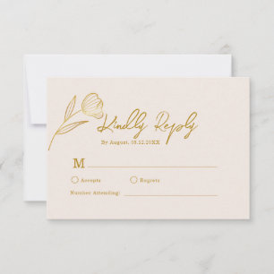Floral Botanical Boho Minimal Wedding RSVP Card