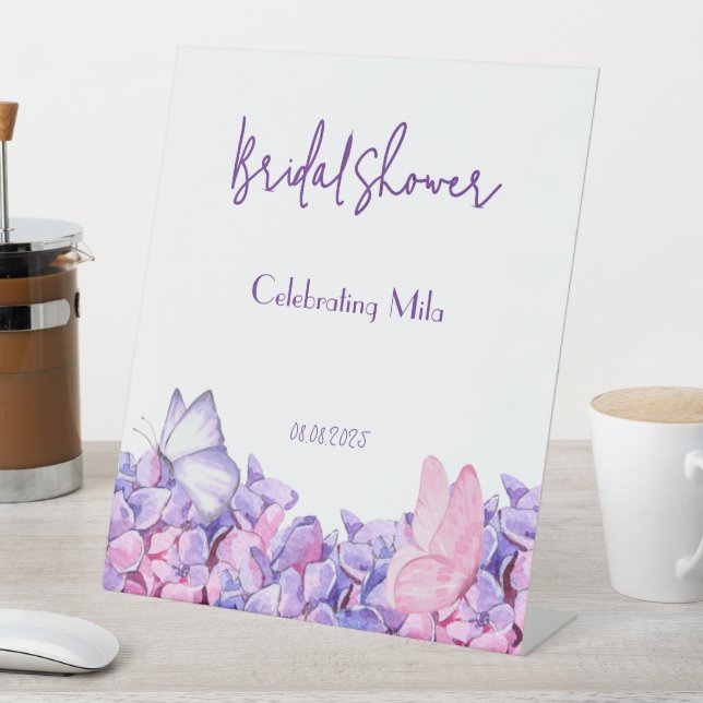 floral botanical butterflies bridal sign (In SItu)