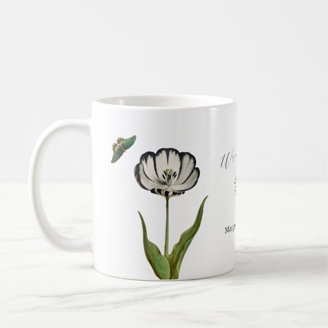 Floral Botanical Butterfly Coffee  Mug (Left)