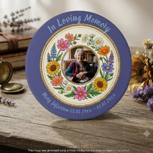 Floral Botanical Cottagecore Memorial 3 Inch Round Button
