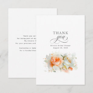 Floral Botanical Fall Bridal Shower Thank You Card