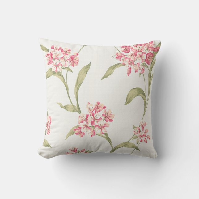 floral botanical hydrangea pattern cushion (Front)