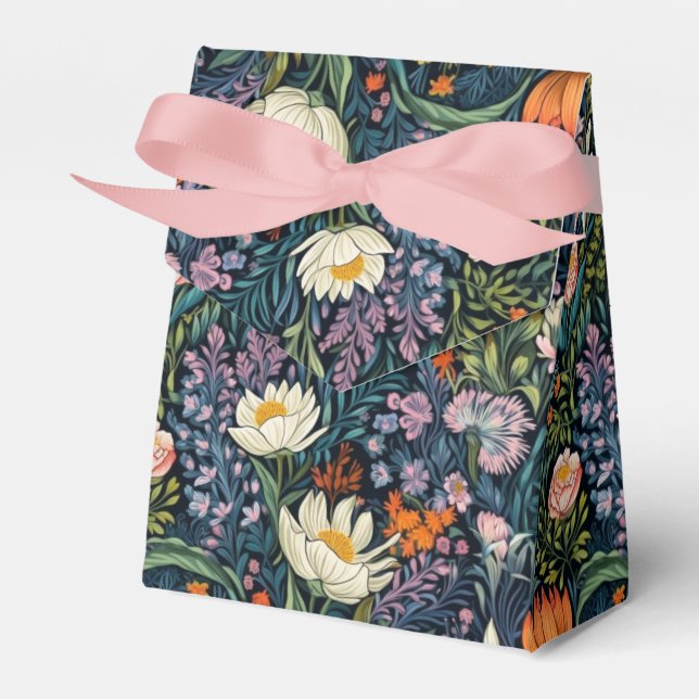 Floral botanical illustration favor box (Front Side)