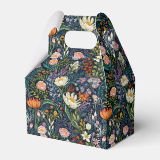 Floral botanical illustration favor box