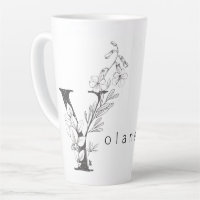 Floral Botanical Monogram "Y" Custom Text Elegant