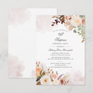 Floral Botanical Pastel 60th Birthday Party Invitation