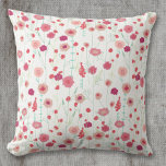 Floral Botanical Pattern Pink Throw Pillow<br><div class="desc">Modern Bohemian botancial floral pattern.  Pretty boho loose pink floral painting on a white background.  Original art by Nic Squirrell.</div>